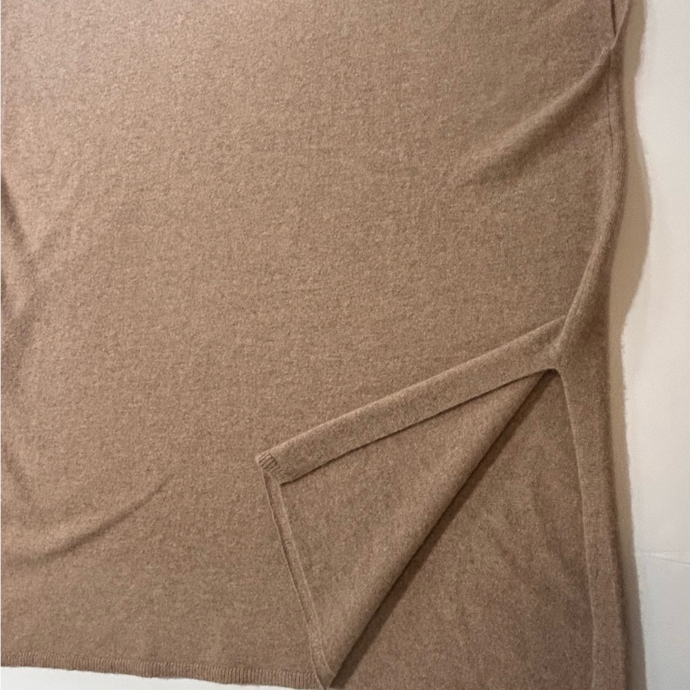 Eileen Fisher Cashmere Turtleneck Poncho Sweater XL Oatmeal Tunic - Picture 5 of 8